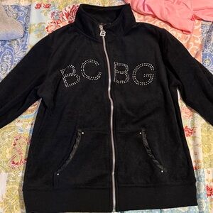 BCBG black velour zip up 🐦‍⬛
